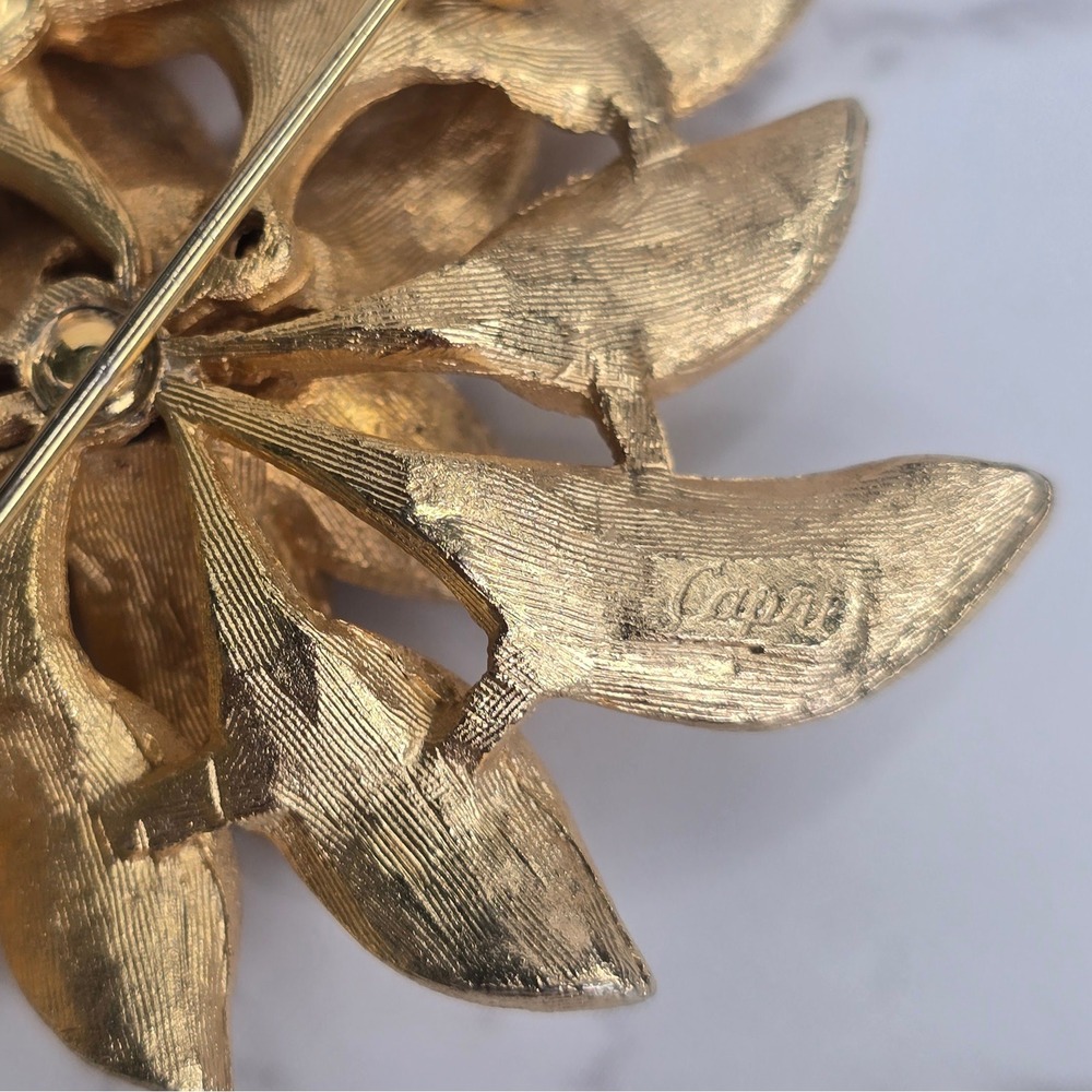 Vintage Signed Brooch Lot 4pc Capri Mamselle CS Sarah Coventry Floral Rhinestone - Picture 7 of 14